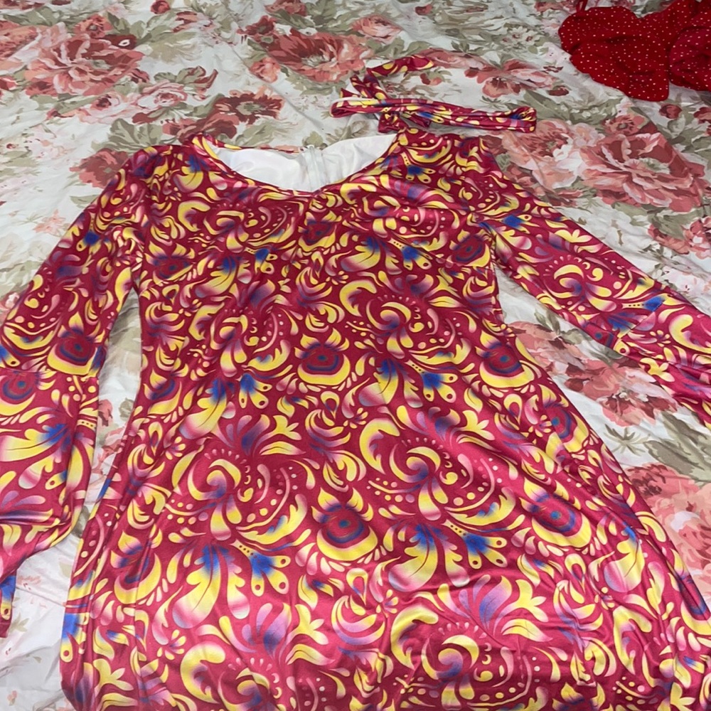 Disco theme dress with head band cute and comfortable